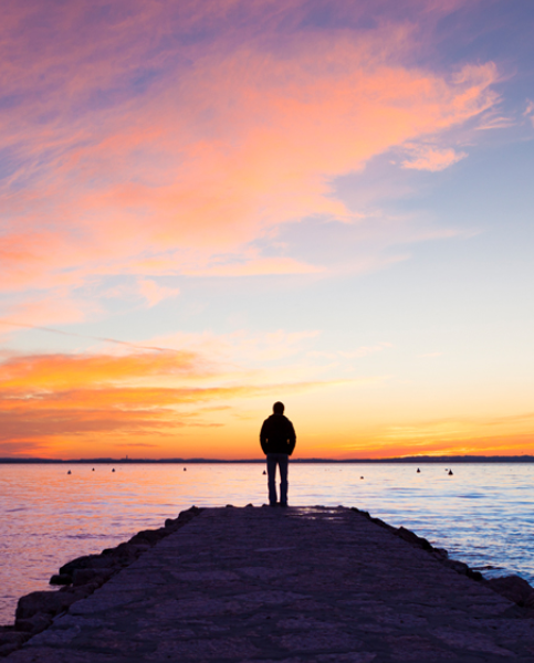 Man on jetty